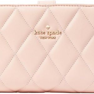 Kate Spade Natalia Smooth Quilted Leather wallet in Rose Smoke